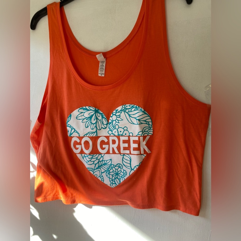 Bella Orange Tan Top Brand New Sz Medium Go Creek tee strap